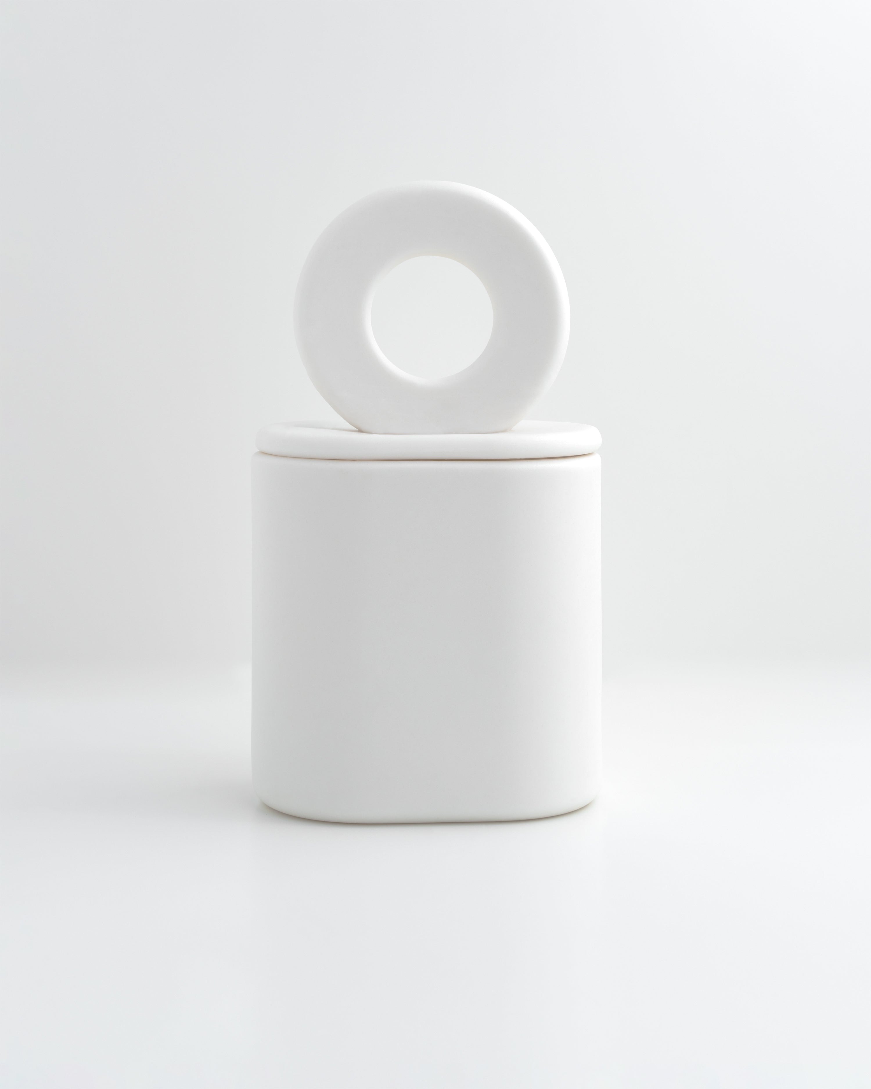 Bougie décorative en porcelaine blanche