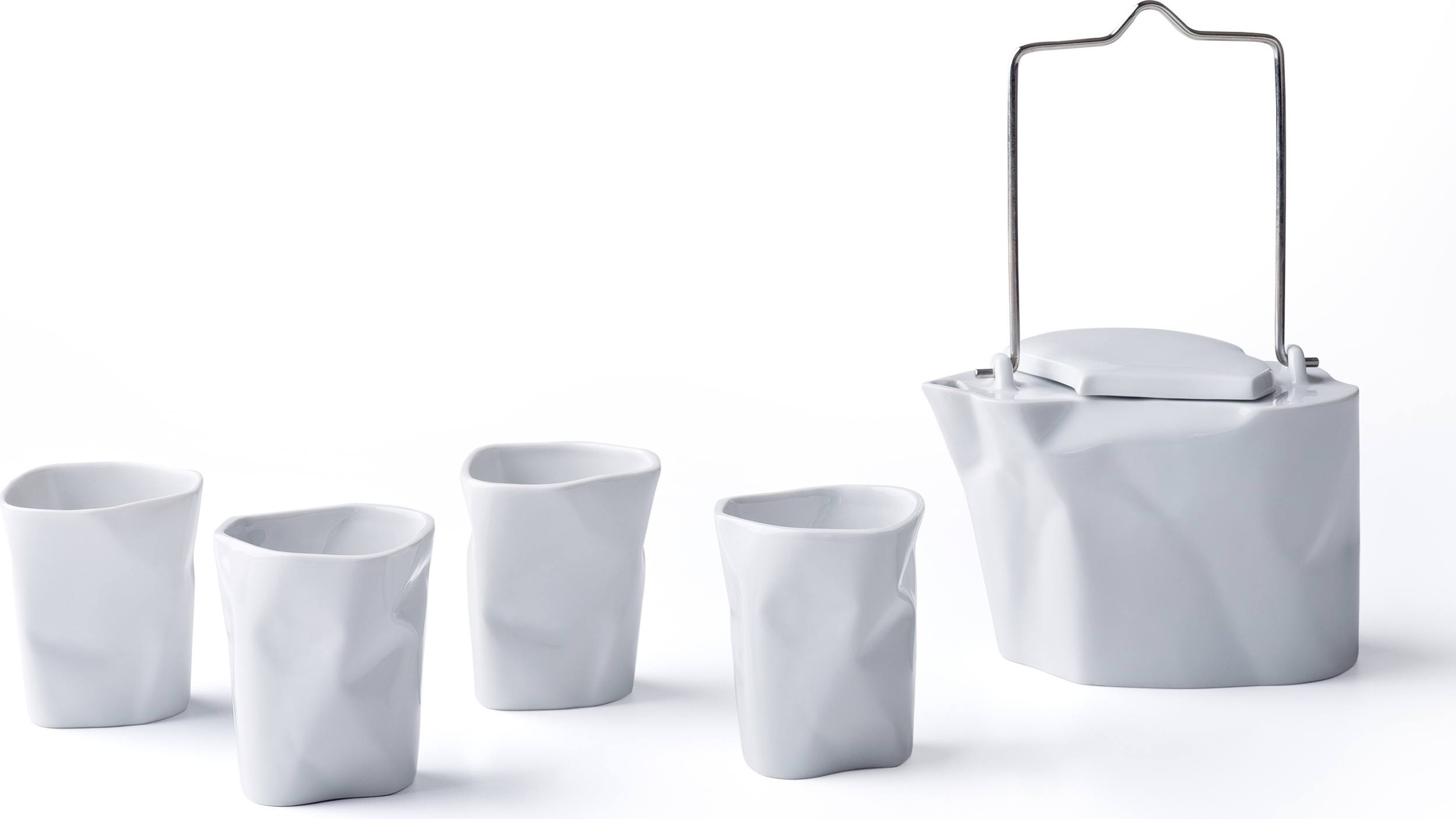 Service à thé Bent - Théière avec 4 tasses